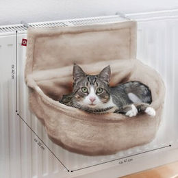 CanadianCat Company Heizungsliege Kuschelsack für Katzen aus Polyester in Beige oder Braun – Bild 1 von 4