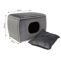 CanadianCat Company Hundehöhle Nelson Hundebett aus Stoff Grau Größe S – Bild 1 von 6