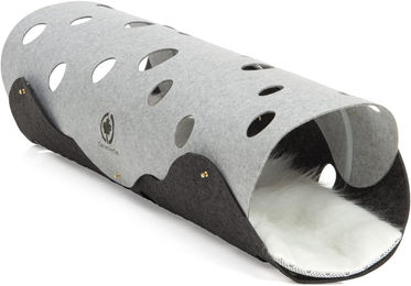 CanadianCat Company Katzen Filztunnel XXL mit Plüschmatte hellgrau dunkelgrau 120x35cm – Bild 1 von 9