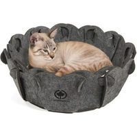 Produktbild von CanadianCat Company Katzenbett Flower aus Filz mit Kissen Grau Ø 42 cm