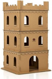 CanadianCat Company Katzenburg XL Katzenhaus und Kratzbrett aus Wellpappe in Braun – Bild 1 von 13