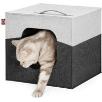 Produktbild von CanadianCat Company Katzenhöhle Filzwürfel aus Filz in Grau und Weiß