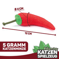Produktbild von CanadianCat Company Katzenminze Chilli handgefertigtes Filz-Spielkissen für Katzen in Rot