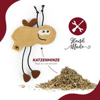 Produktbild von CanadianCat Company Katzenspielzeug Käfer Duftkissen aus Leder mit Katzenminze Braun