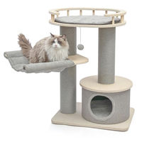Produktbild von CanadianCat Company Kratzbaum Alice Kompakter Katzenbaum mit Höhle und Kratzsäulen 93 cm Grau/Beige