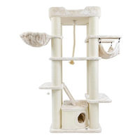 Produktbild von CanadianCat Company Kratzbaum Aspen Beige 180 cm mit Hängematte und Kletterseil für junge Katzen