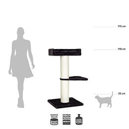 CanadianCat Company Kratzbaum Barnie XXL für Katzen in Grau Beige Schwarz mit Sisalstamm – Bild 1 von 6