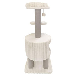 CanadianCat Company Kratzbaum Edward Beige Grau mit Höhle und Papier-Kratzstamm 68 x 68 x 158 cm – Bild 1 von 3