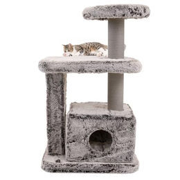CanadianCat Company Kratzbaum Finn Kompakter Katzenkratzbaum Grau mit Höhle und Liegeplattform 99 cm – Bild 1 von 2