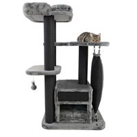 Produktbild von CanadianCat Company Kratzbaum Francis Anthrazit 125 cm mit Sisalstämmen und Höhle für Katzen