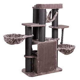 CanadianCat Company Kratzbaum Hudson für Katzen mit Sisalstämmen in Schwarz/Grau 50 x 178 x 157 cm – Bild 1 von 3