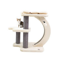 Produktbild von CanadianCat Company Kratzbaum Jordan beige 81 cm mit Sisalstämmen und Spielball für Katzen