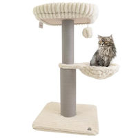 Produktbild von CanadianCat Company Kratzbaum Louis Beige 124 cm mit Papier-Kratzsäule und Hängemulde