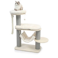 Produktbild von CanadianCat Company Kratzbaum Vale Beige 114 cm mit Hängematte und Kratzsäulen Ø 15 cm