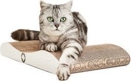 CanadianCat Company Kratzbrett Comet L aus Qualitäts-Pappe für Katzen in Hellgrau mit Katzenminze – Bild 1 von 9