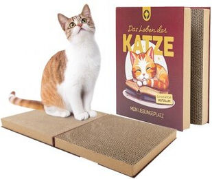 CanadianCat Company Kratzbrett Das Kratzbuch aus Kratzpappe für Katzen mit zwei Kratzflächen 56 x 31 x 3,2 cm – Bild 1 von 11