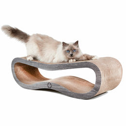 CanadianCat Company Kratzbrett Orbit 2.0 XXL Kratzpappe für Katzen in Grau mit Katzenminze – Bild 1 von 13