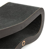 Produktbild von CanadianCat Company Kratzbrett Orbit Small Black Edition Katzen Kratzmöbel aus Kratzpappe mit Katzenminze Schwarz