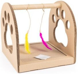 CanadianCat Company Kratzbrett TIMBER aus Kratzpappe mit Fangspiel und Catnip für Katzen – Bild 1 von 13