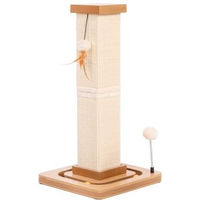 Produktbild von CanadianCat Company Kratzstamm Karlo Kratzsäule mit Spielschiene aus Sisal Braun Beige 33 x 33 x 67 cm