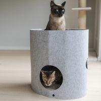 Produktbild von CanadianCat Company Owen-Tower XL Etagen-Filzbett mit Kratzböden für Katzen Grau