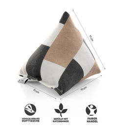CanadianCat Company Schmuse-Pyramide XL Karo Katzenminze Spielkissen 6er Set für Katzen – Bild 1 von 4