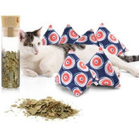 Produktbild von CanadianCat Company Schmusepyramide XL Nordic Dot Katzenminze Spielzeug für Katzen 6er Set Blau