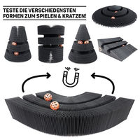 Produktbild von CanadianCat Company Treetop Kratzspielzeug für Katzen aus Kratzpappe mit Spielbällen Schwarz Gold Ø 27,5 cm
