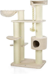 CanadianCat Kratzbaum XXL für große Katzen Beige aus Plüsch und Sisal 130 x 88 x 163 cm – Bild 1 von 1