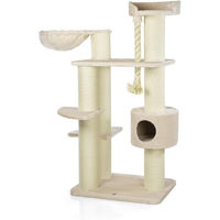 Produktbild von CanadianCat Kratzbaum XXL für große Katzen Beige aus Plüsch und Sisal 130 x 88 x 163 cm