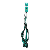 Produktbild von Cani Gear Olympia X-Back Hundegeschirr mit Neoprenfutter Schwarz Türkis Größe M