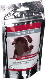 CaniGum Fluu Immunstärkende Leckerlis mit Vitaminen als Nahrungsergänzung für Hunde aller Größen 80g – Bild 1 von 3
