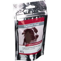 Produktbild von CaniGum Fluu Immunstärkende Leckerlis mit Vitaminen als Nahrungsergänzung für Hunde aller Größen 80g