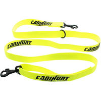 Produktbild von Canihunt Hundehalsband und Führleine Set aus geflochtenem Polyester mit 2 Karabinern und schwimmendem Ring in Gelb und Schwarz