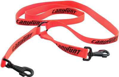 Produktbild von Canihunt Hunter First Doppelleine für Hunde aus Polyester in Orange Schwarz 150cm