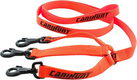 Canihunt Hunter First Hundeleine mit integriertem Dreifachversteller aus Polyester in Orange Schwarz 150 cm - 150 cm – Bild 1 von 1