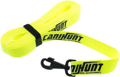 Canihunt Hunter Hundeleine aus flachem Polyester in Gelb und Schwarz - 10 m – Bild 1 von 1