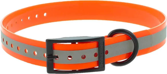 Canihunt Xtreme Reflektierendes Hundehalsband Orange aus Polyurethan mit Doppel-Schnalle wasserfest 60 cm – Bild 1 von 3