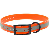Produktbild von Canihunt Xtreme Reflektierendes Hundehalsband Orange aus Polyurethan mit Doppel-Schnalle wasserfest 60 cm
