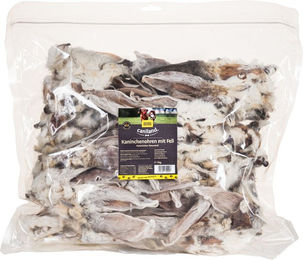 Produktbild von Caniland Naturkauartikel Kaninchenohren mit Fell Monoprotein 6 kg - 6 x 1 kg