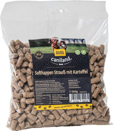 Produktbild von Caniland Softhappen Strauß getreidefrei und glutenfrei Belohnungssnack für Hunde 4 x 540 g - 4 x 540 g