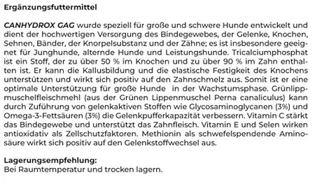 Canina Canhydrox GAG Tabletten zur Unterstützung von Gelenken und Knochen für Hunde 200 g - 200 g – Bild 1 von 6
