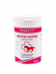 Produktbild von Canina EQUOLYT Biotin Pferdetabletten zur Unterstützung von Haut, Fell und Hufen 200g