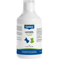 Produktbild von Canina Lachsöl Haut und Fell Nahrungsergänzung für Hunde und Katzen 500 ml - 500 g