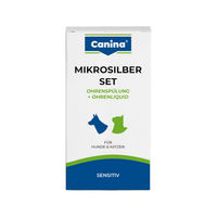 Produktbild von Canina Mikrosilber Ohrenreiniger Set mit Ohrenspülung und Liquid für alle Größen