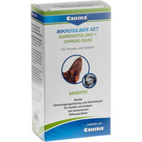 Produktbild von Canina Mikrosilber Ohrenreiniger Set mit Ohrenspülung und Ohrenliquid 150 ml