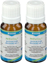 Produktbild von Canina PETVITAL Bach-Blüten Mischung Nr. 2 zur Beruhigung für Hunde Katzen Pferde und Nager 20 ml