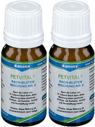 Produktbild von Canina PETVITAL Bach-Blüten Mischung Nr. 6 zur Beruhigung für Hund Katze Pferd und Nager
