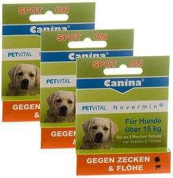 Produktbild von Canina PETVITAL Novermin Spot-On gegen Flöhe, Zecken und Läuse für große Hunde über 15 kg