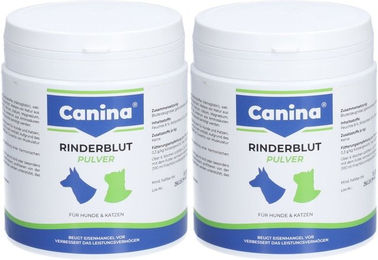 Produktbild von Canina Rinderblutpulver Nahrungsergänzung für Hunde und Katzen zur Rekonvaleszenz und zum Muskelaufbau 1000g